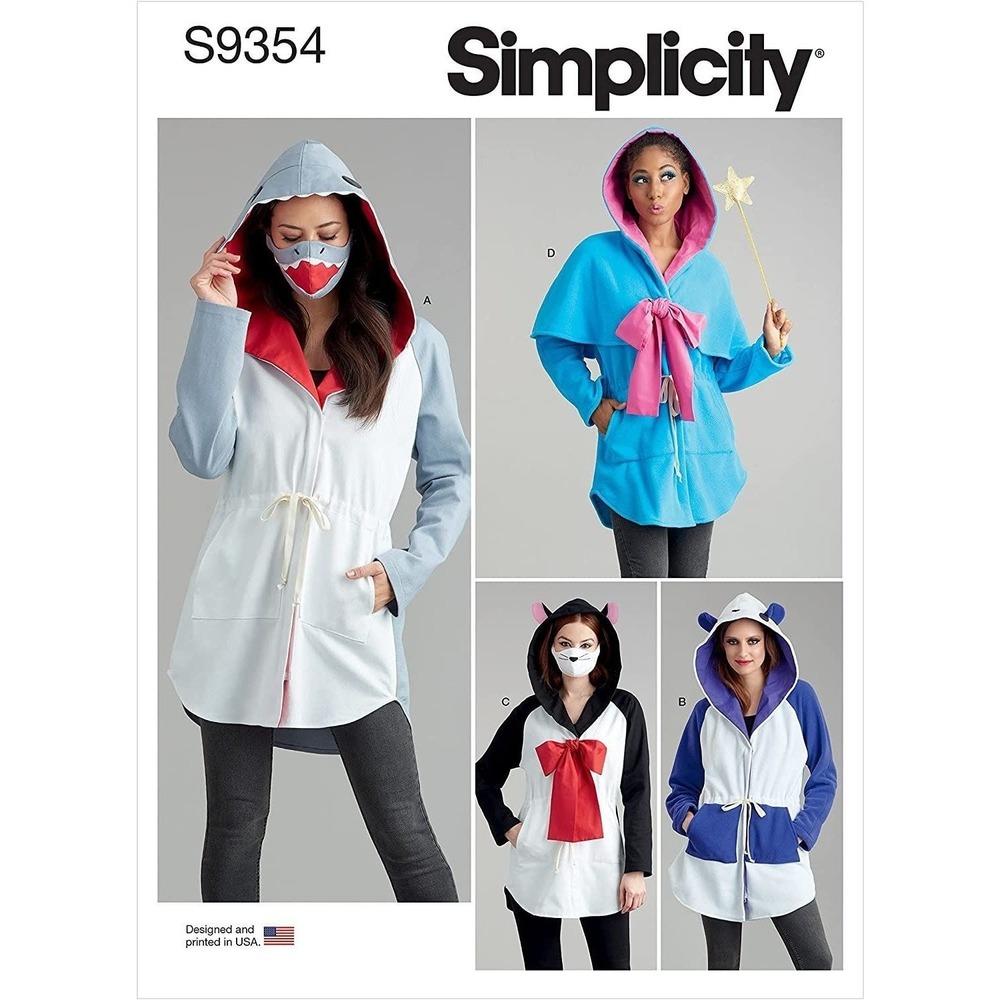 Simplicity Sewing Pattern 9354 R11147 Jacket Costume Masks Hat Misses Size XS-XL